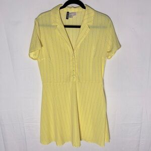 H&M To All The Boys I’ve Loved Before Yellow Short Sleeve Button Front Dress M